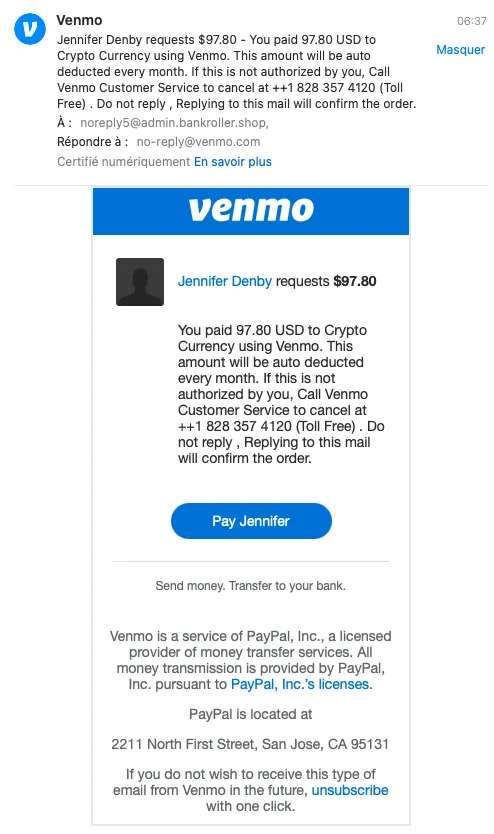 Phishing Venmo