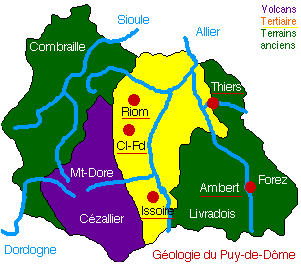 Carte géologique Puy-de-Dôme