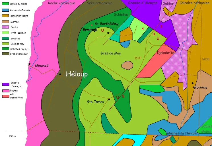 Carte géologique Héloup