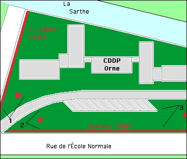 Situation et plan de l'ancien CDDP Plan du CDDP