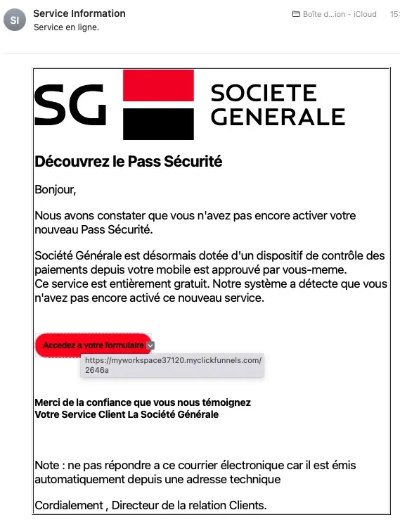 Phishing Société Générale