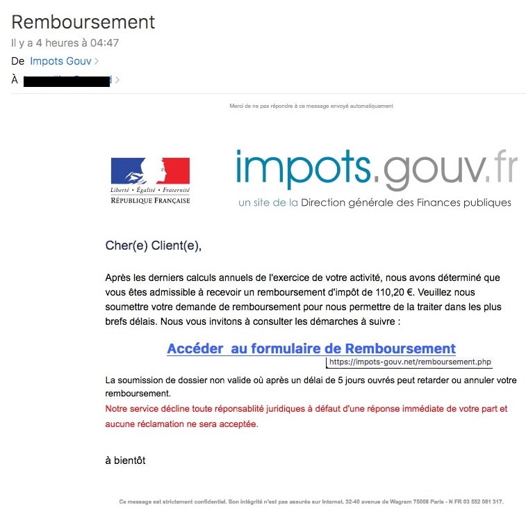 Phishing Impôts