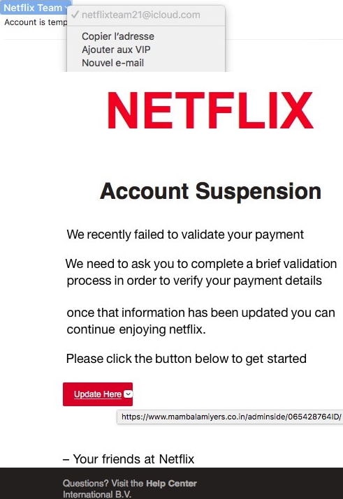 Phishing Netflix